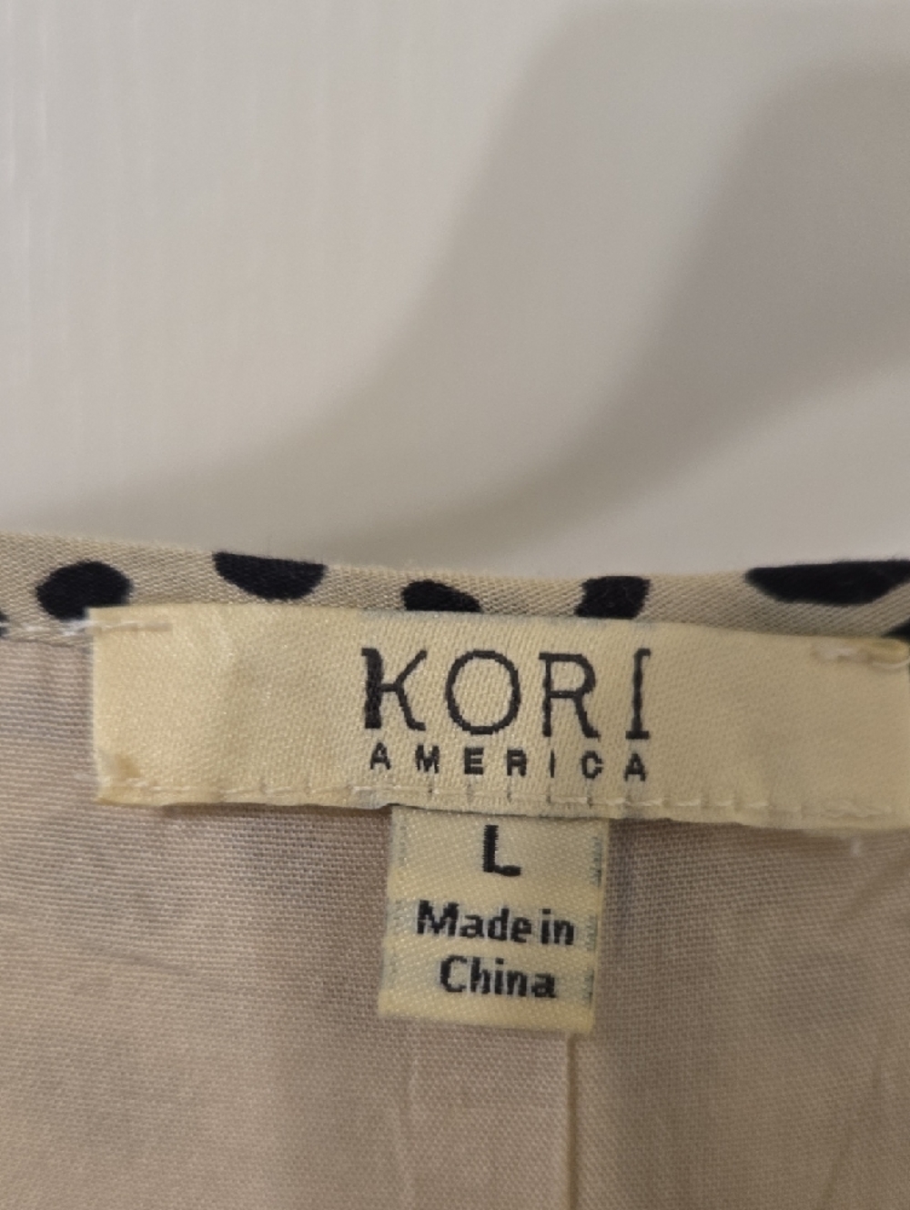 Kori Beige Tiered Long Sleeve Mini Dress with Black Spot Print Size L - Picture 2 of 10